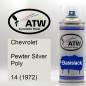 Preview: Chevrolet, Pewter Silver Poly, 14 (1972): 400ml Sprühdose, von ATW Autoteile West.